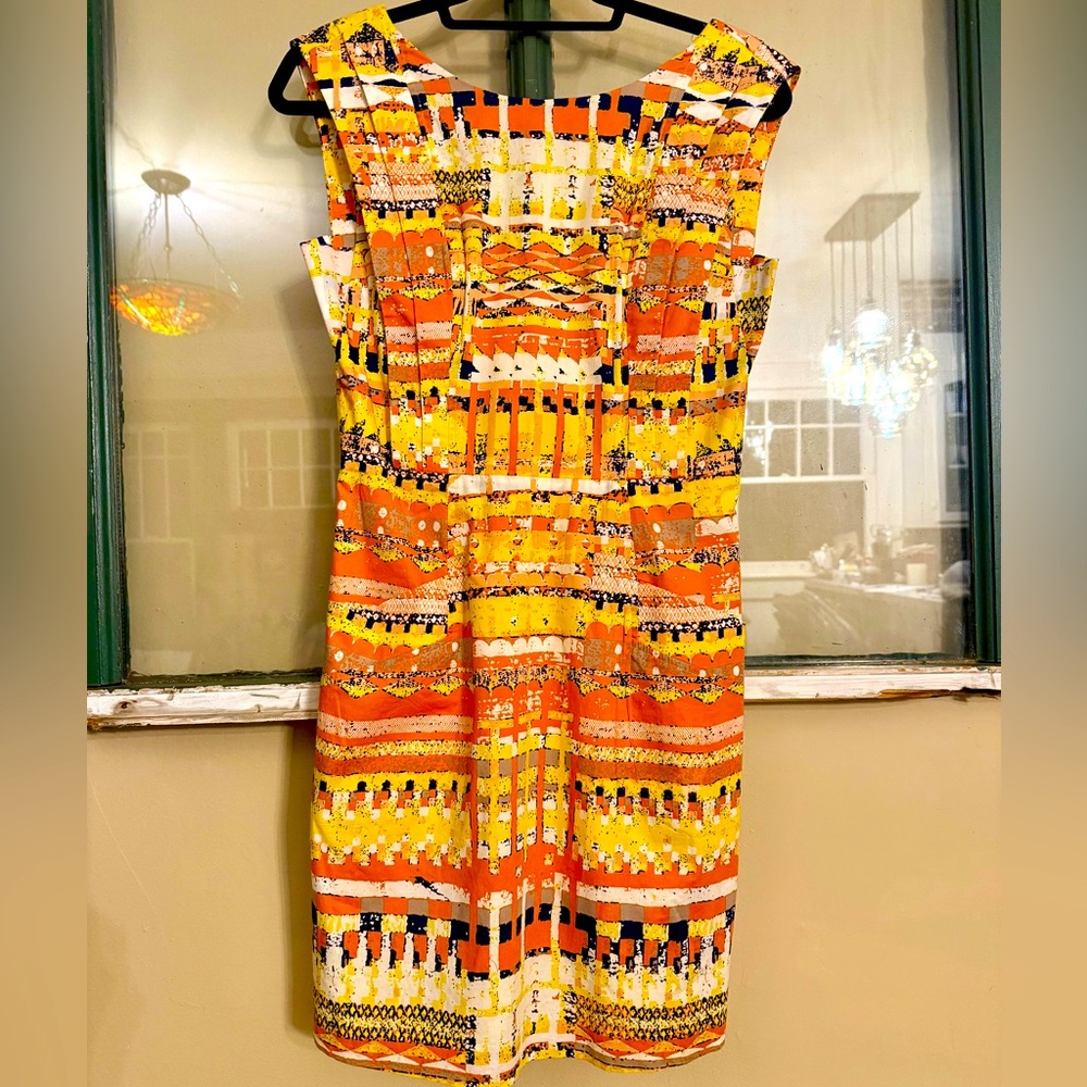 Plenty by Tracy Reese Orange and Yellow Striped Dress